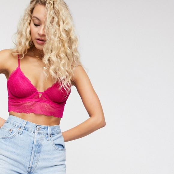 Free People Alyssa Lace Underwire Bralette Fuschia - Picture 3 of 12